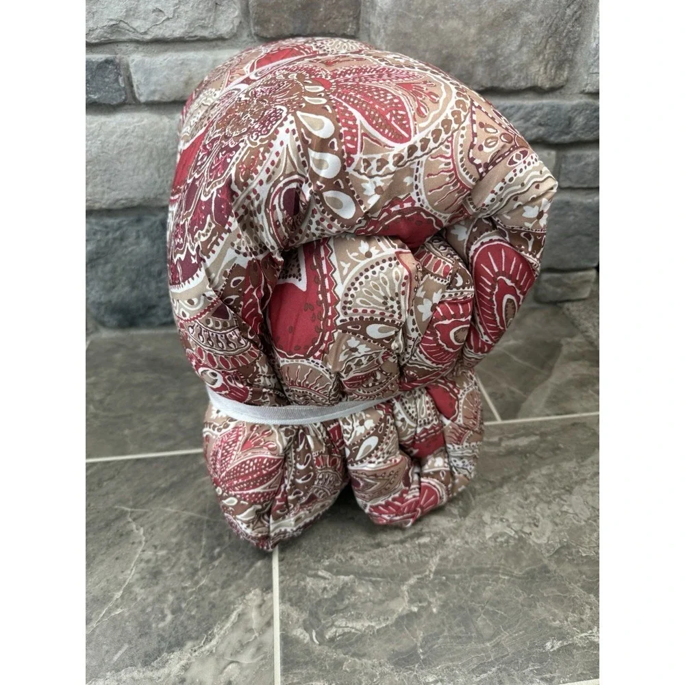 Colormate Full/Queen Comforter Set Paisley Red Tan Microfiber Sears New 3 Piece